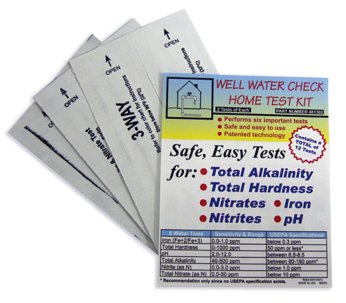 water well check test kit hardness nitrogen alkalinity seconds ph iron each testing inspectusa